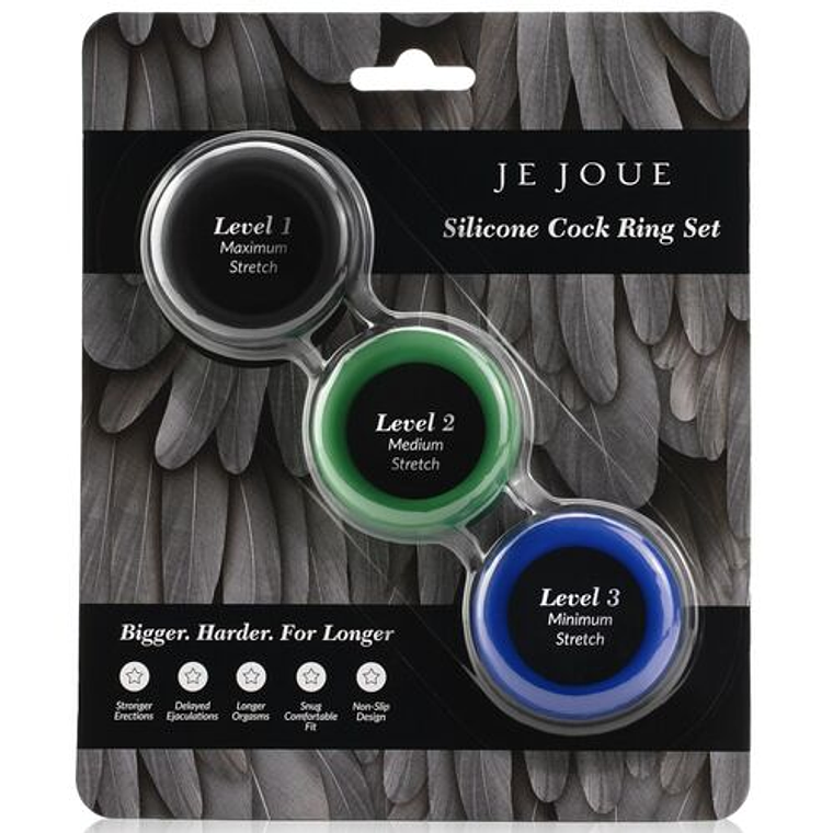 JE JOUE — Conjunto de 3 anéis de silicone para o pénis 2