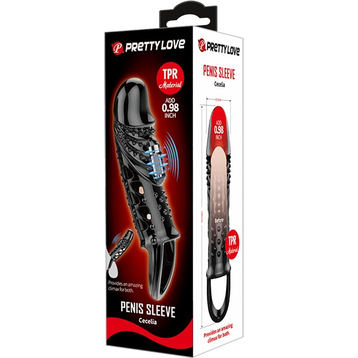 Manchon vibrant pour pénis PRETTY LOVE Cecelia Black 5
