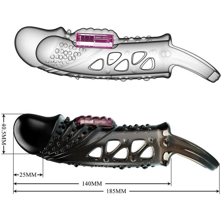 Manchon vibrant pour pénis PRETTY LOVE Cecelia Black 4