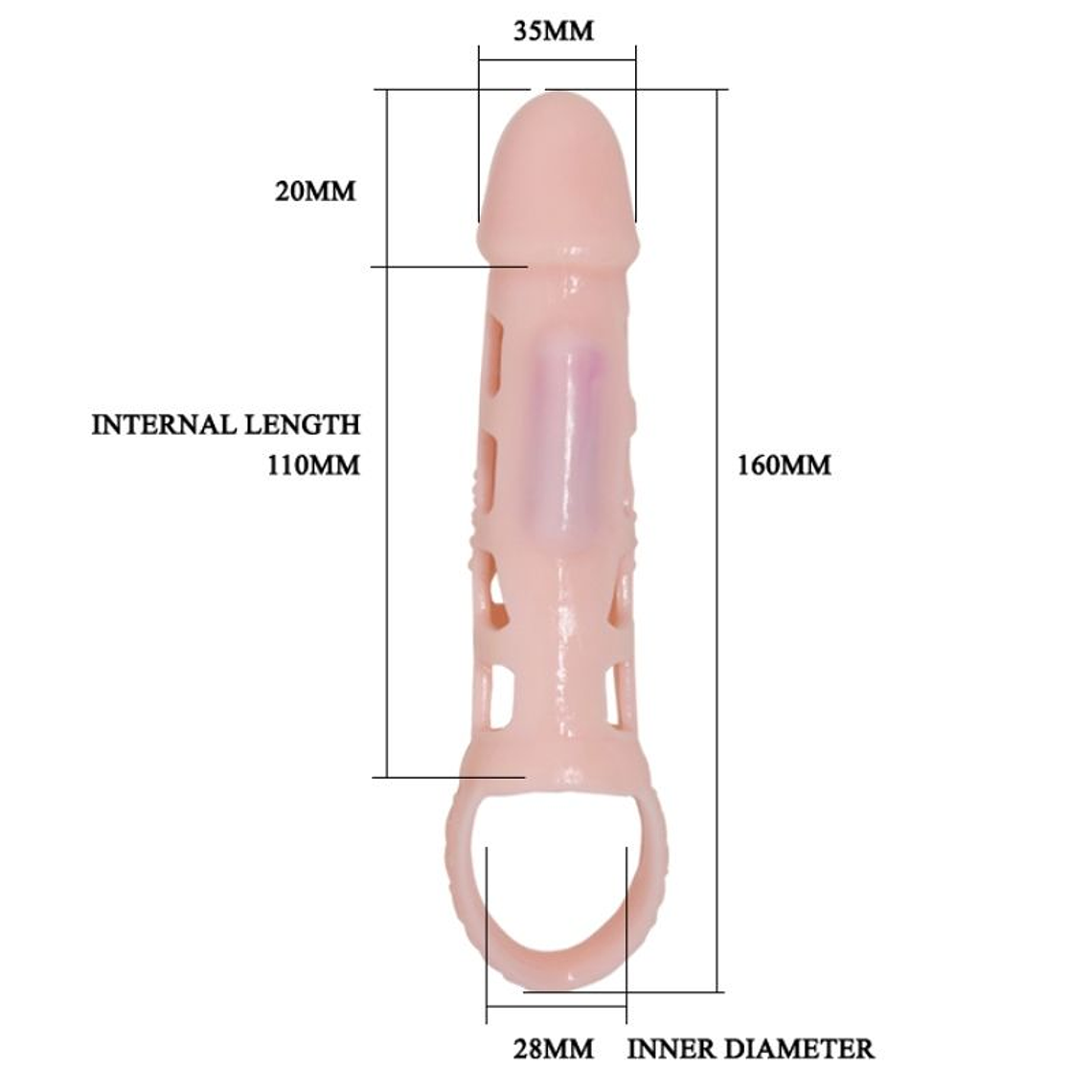 Harrison Pretty Love 13.5cm Vibrating Extension Sleeve with Strap 4