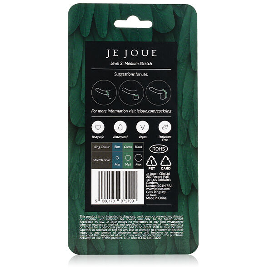 Je Joue Green Silicone Choke Penis Ring, Medium 7