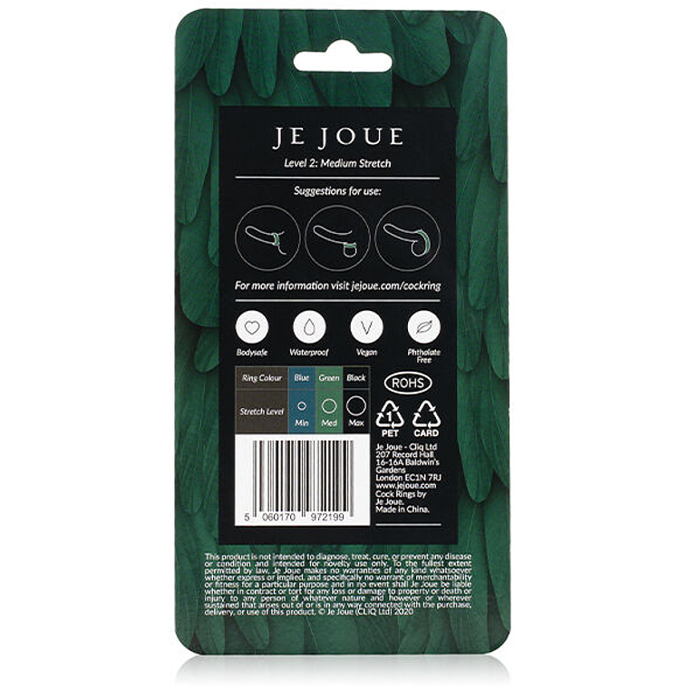 Je Joue Green Silicone Choke Penis Ring, Medium 7