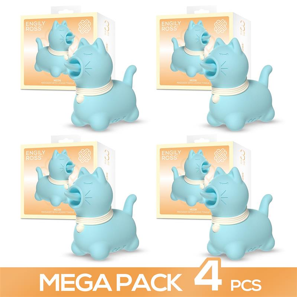 Meow Engily Ross Pack de masseurs de langue (lot de 4) - 10 fonctions 1