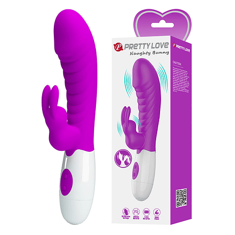 Vibromasseur lapin violet Naughty Pretty Love, 30 pulsations