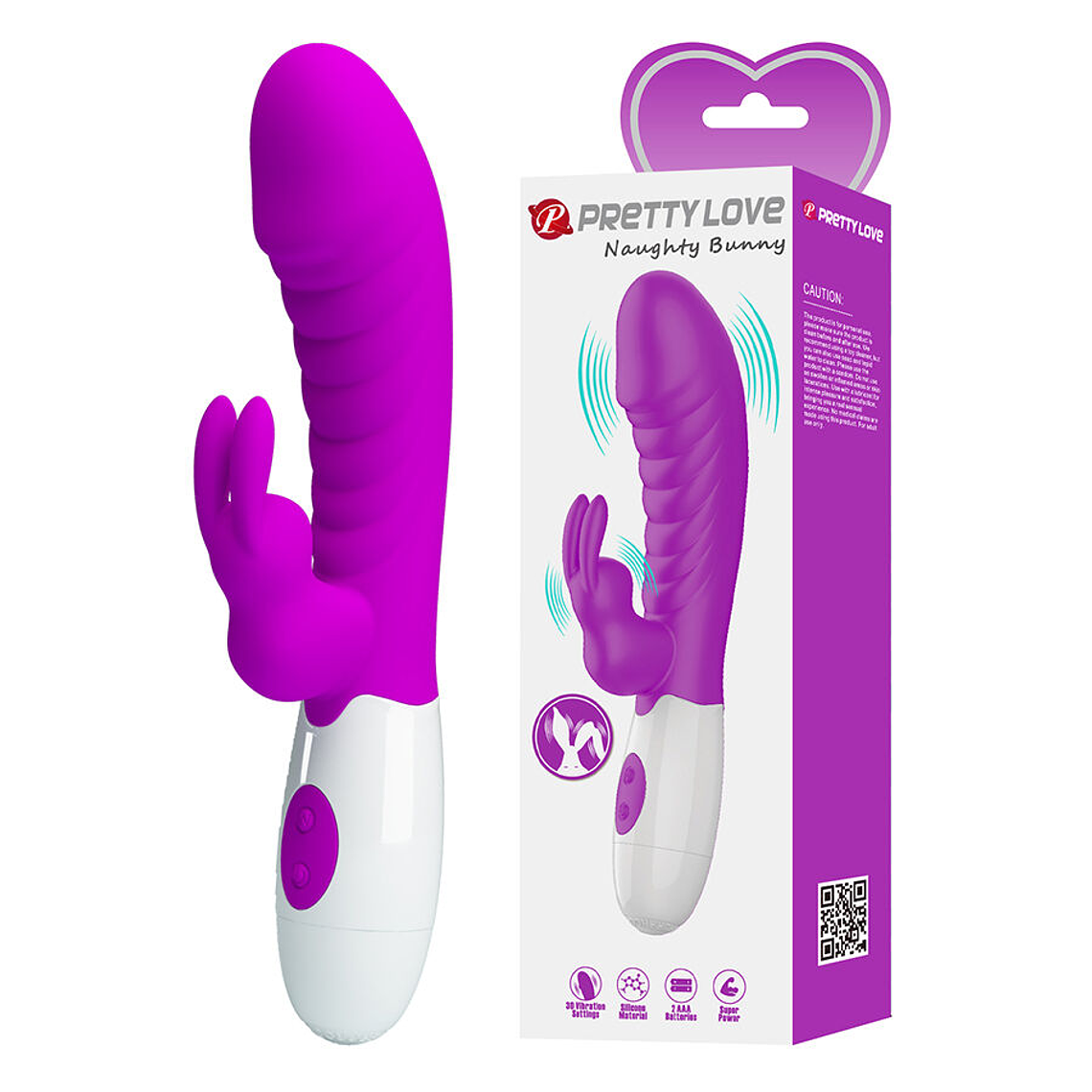 Vibromasseur lapin violet Naughty Pretty Love, 30 pulsations 1
