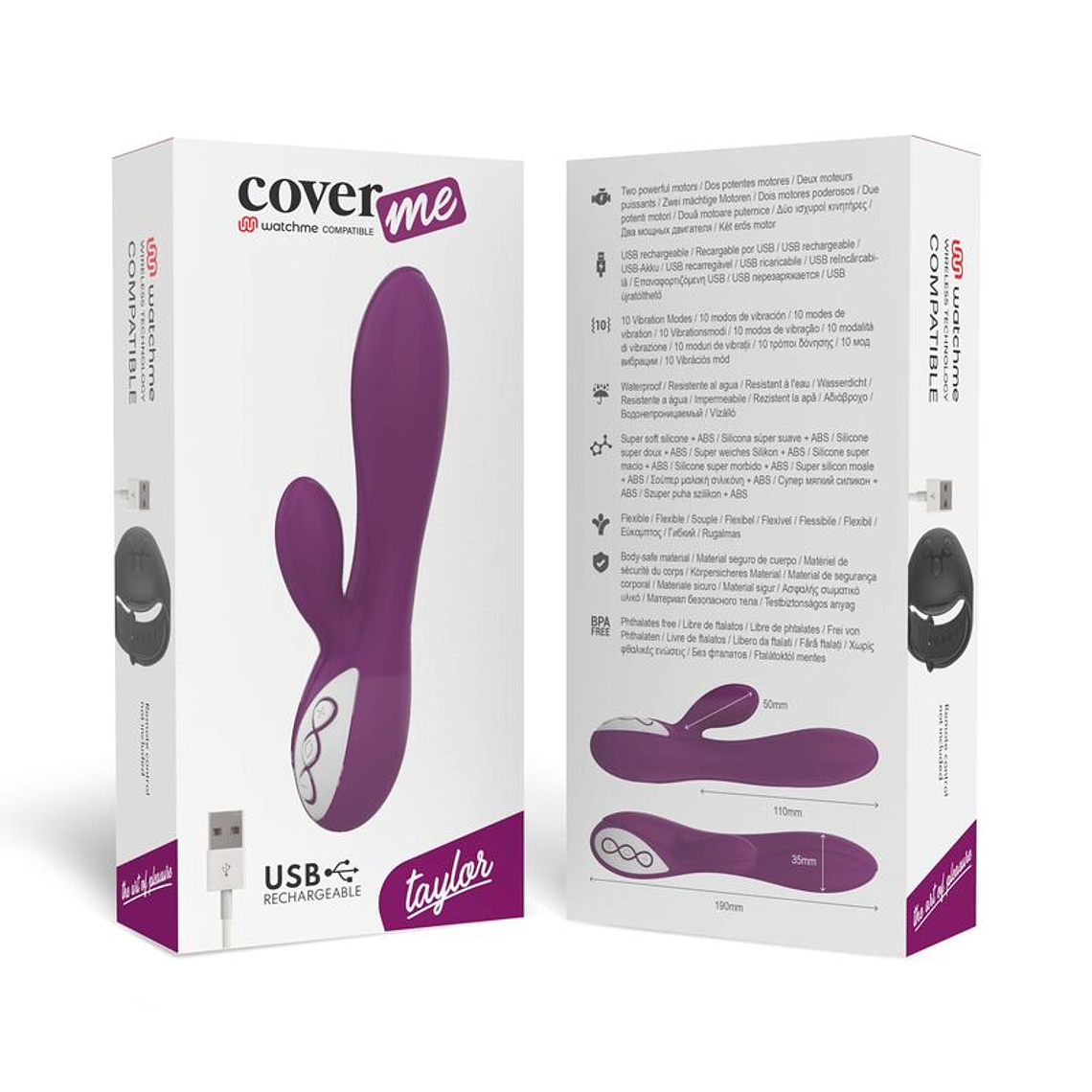 Taylor Coverme Watchme Vibrator 2 Motors 12 Modes 6