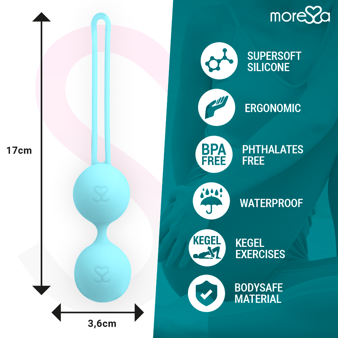 Bolas de Kegel Moressa Osian Três Turquesa 85g Premium 4