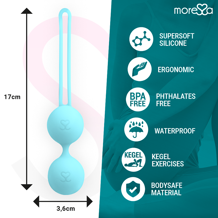 Bolas de Kegel Moressa Osian Três Turquesa 85g Premium 4
