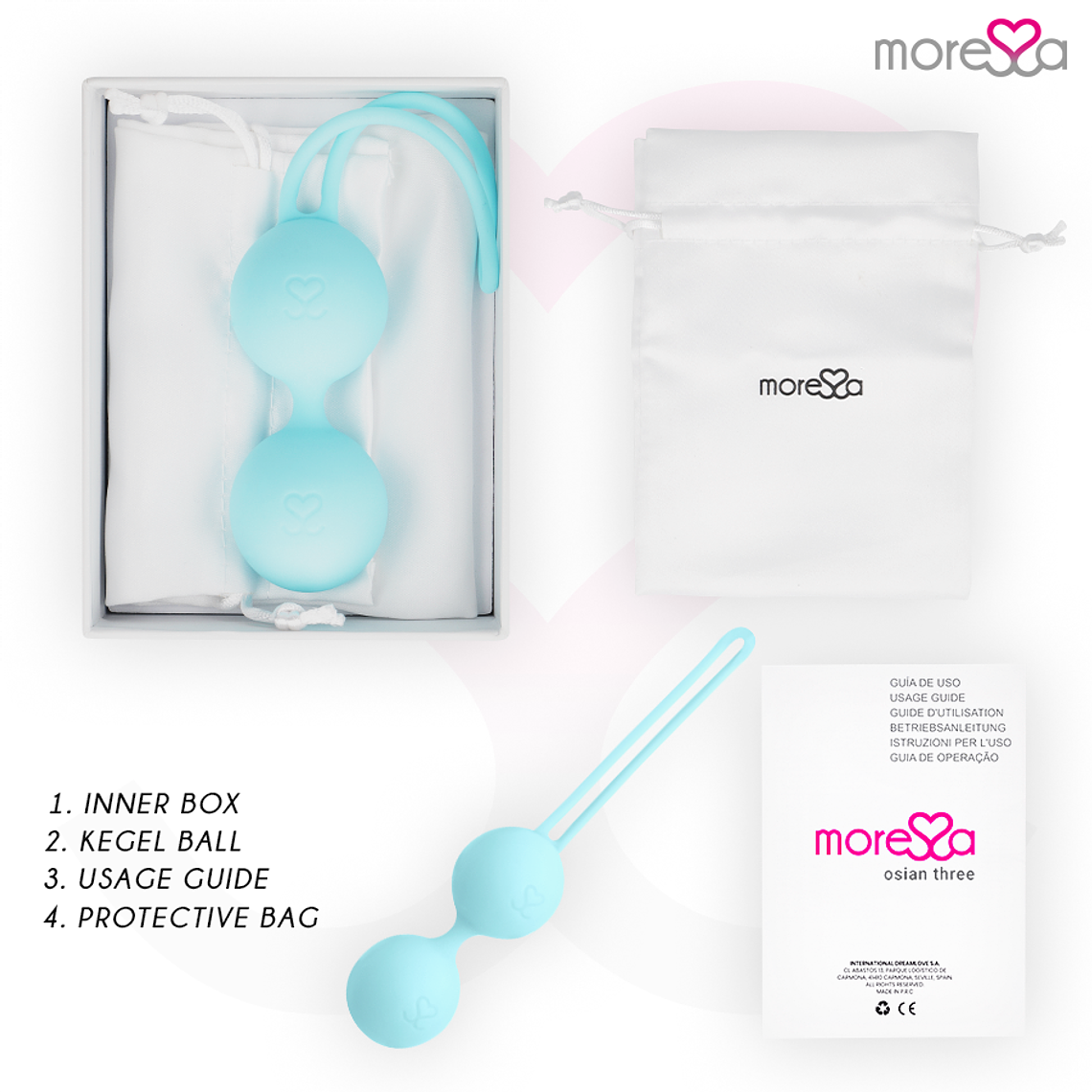 Bolas de Kegel Moressa Osian Três Turquesa 85g Premium 7