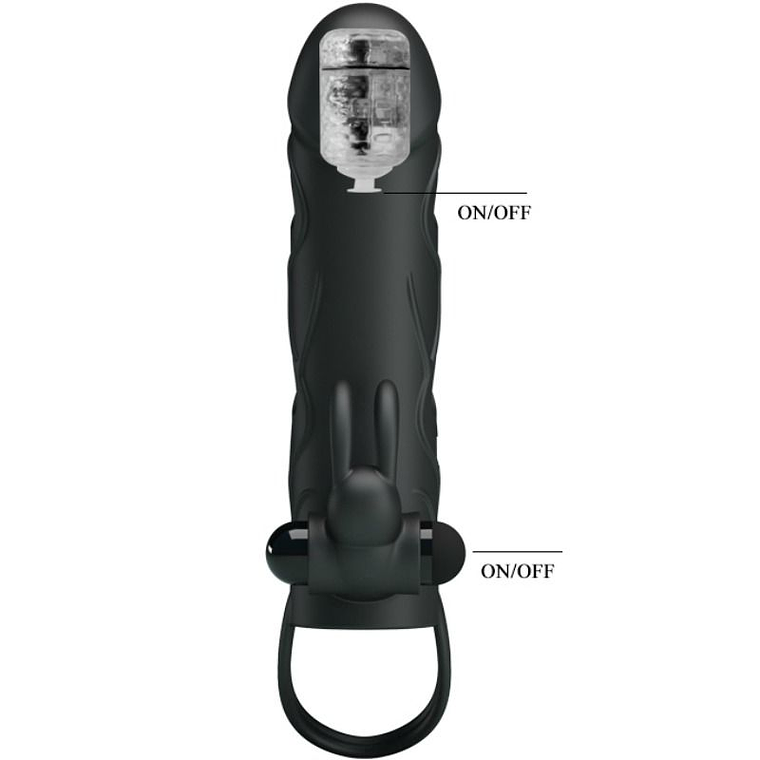 Capa de Silicone Pretty Love 14cm com Vibração e Coelho 4