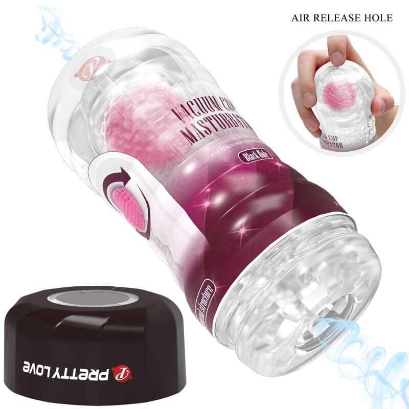 Masturbador Rosa Pretty Love Copo com Bolas Rotativas