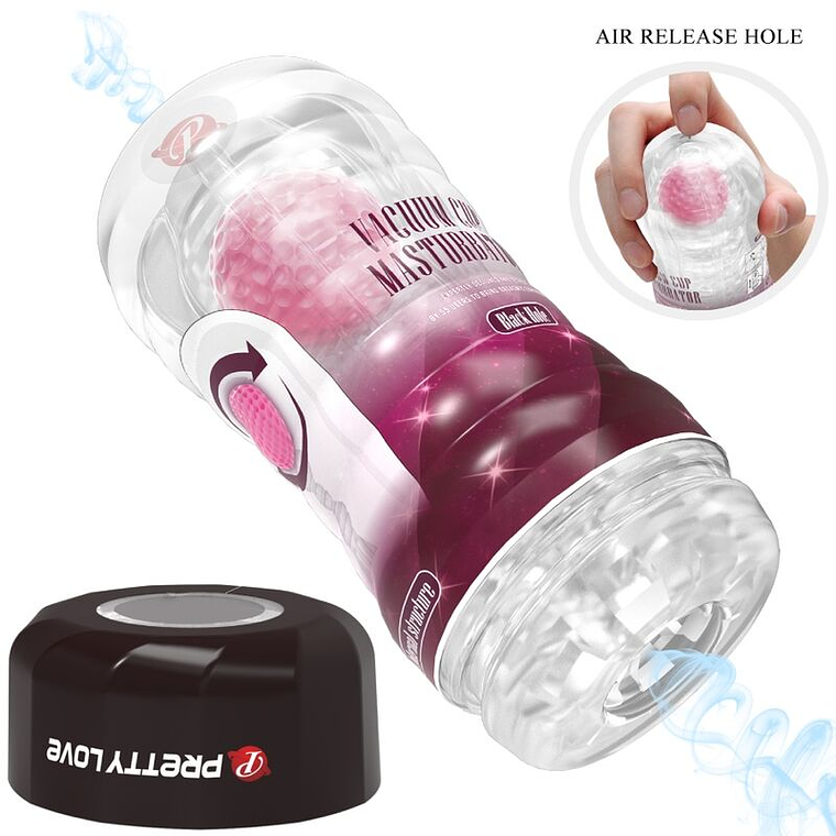 Masturbador Rosa Pretty Love Copo com Bolas Rotativas 1
