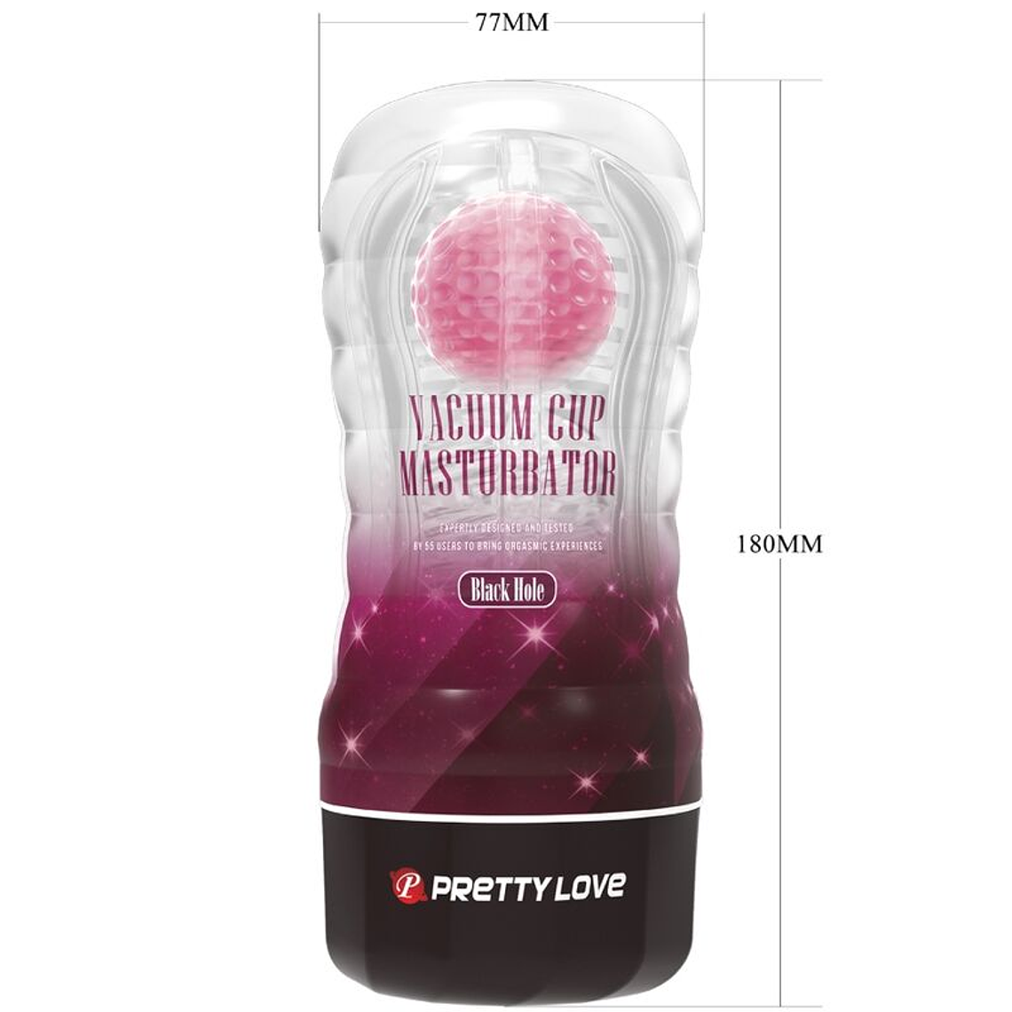 Masturbador Rosa Pretty Love Copo com Bolas Rotativas 6