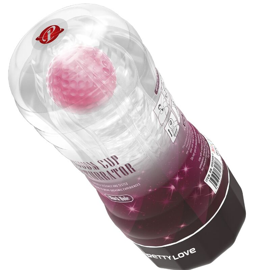 Masturbador Rosa Pretty Love Copo com Bolas Rotativas 7