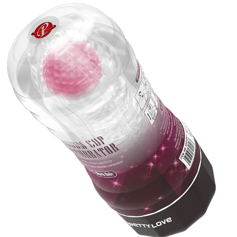 Masturbador Rosa Pretty Love Copo com Bolas Rotativas 7
