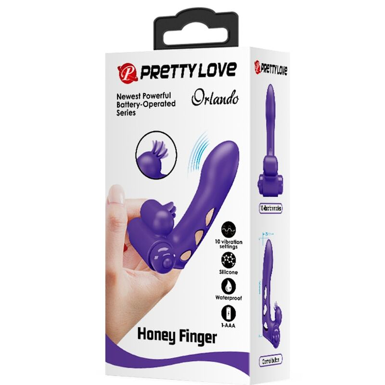 Vibrador de Dedo Orlando Pretty Love Roxo 10 Funções 10
