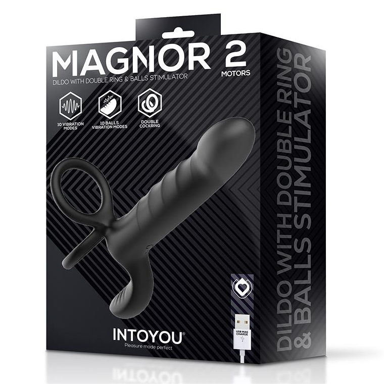 Intoyou Magnor Double Ring Dildo and Testicle Stimulator with 10 Modes 10
