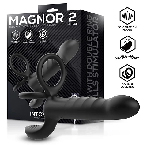 Dildo Magnor Intoyou Duplo Anel e Estimulador Testículos 10 Modos