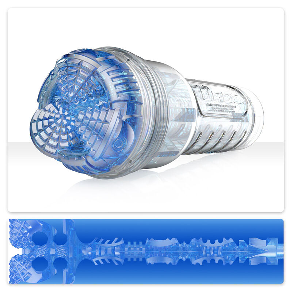Masturbador Fleshlight Turbo Core azul hielo para sexo oral 1