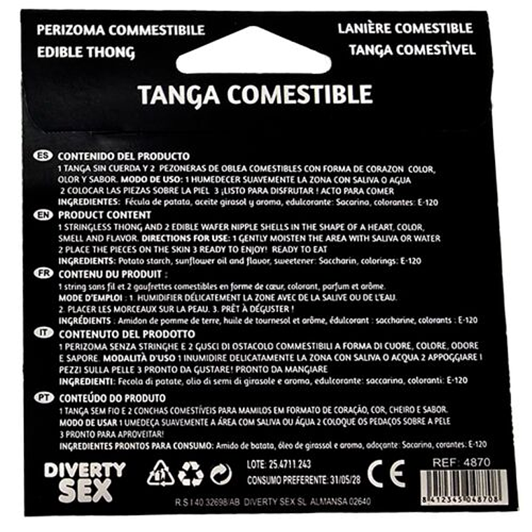 Lingerie Comestível Menina Hotflowers Tanga e Pastilhas Baunilha 2