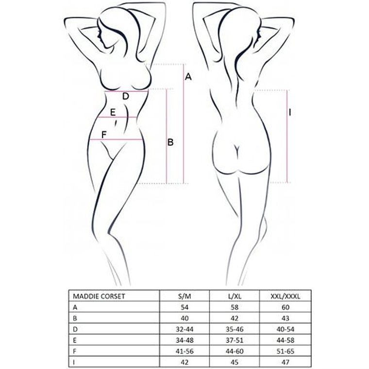 Corset Maddie Passion Preto Lingerie com Tanga Incluída 2