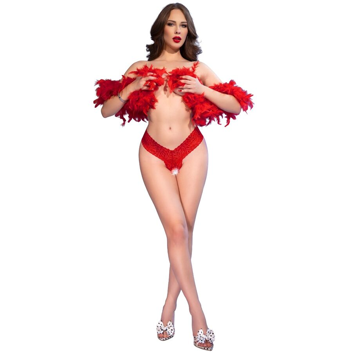 Lingerie Tanga Vermelha CR 4885 Chilirose Abertura na Virilha 1