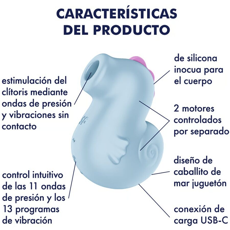 Estimulador de Clítoris Satisfyer Sea Pony 11+13 Modos 4