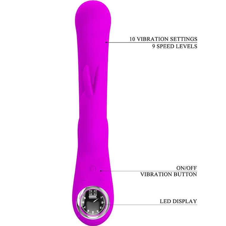 Lamar Pretty Love Rabbit Vibrator, G-Spot, Violet, 10+9 Modes 4