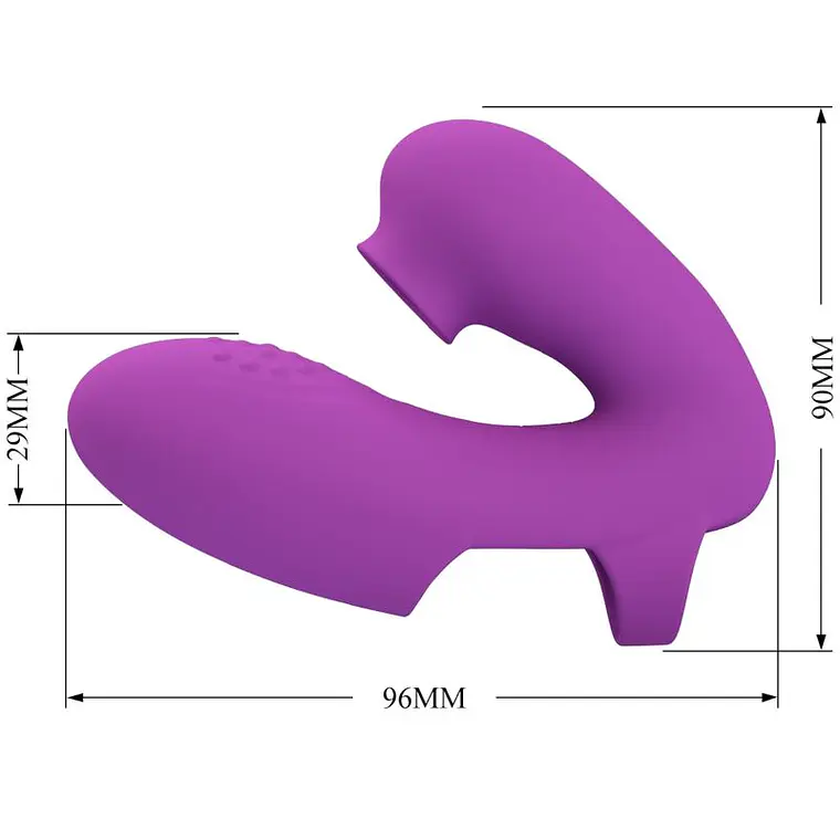 Vibrador de Dedo Athena Pretty Love 7+7 Modos Roxo 7