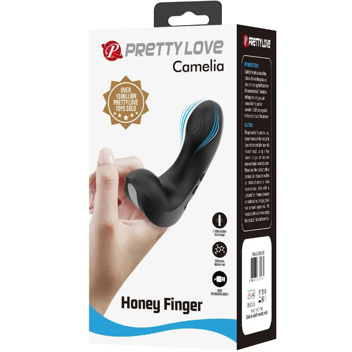 Vibrador de Dedo Camelia Pretty Love 7 Modos Preto 9