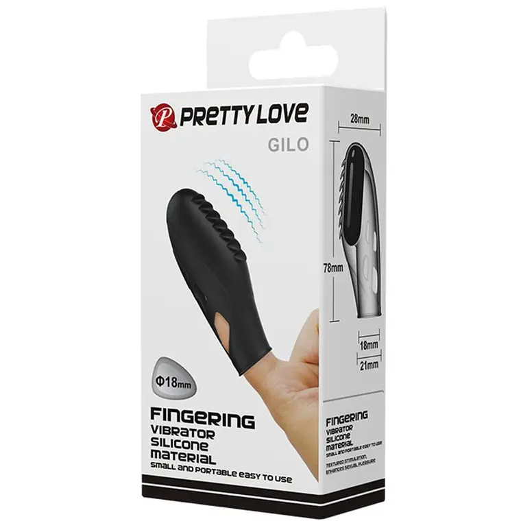 Vibrador de Dedo Gilo Pretty Love Silicone Preto 9