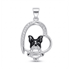 Dije Bull Dog Plata 925 + Cadena Plata 925