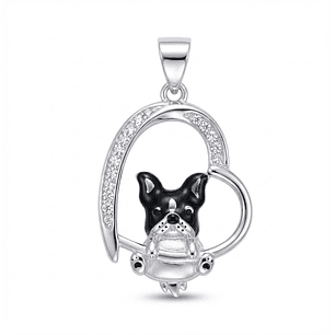 Dije Bull Dog Plata 925 + Cadena Plata 925