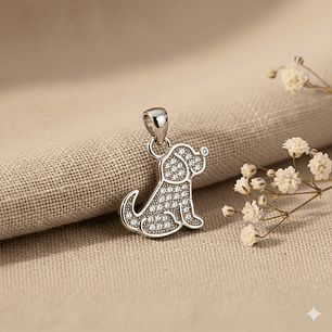  Dije Perrito Plata 925 + Cadena plata 925