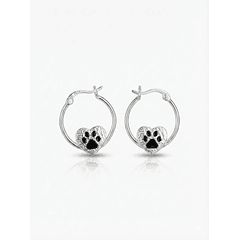 Aros de Patitas en corazon Plata 925 