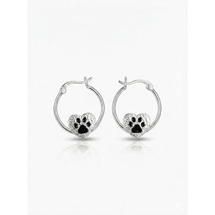 Aros de Patitas en corazon Plata 925 