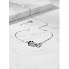 Collar de Patitas en corazon Plata 925 