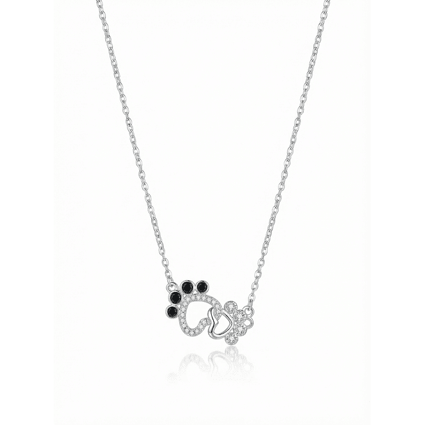 Collar de Patitas en corazon Plata 925  1