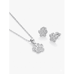 Conjunto Patita ( Aros + Dije + Cadena) Plata 925