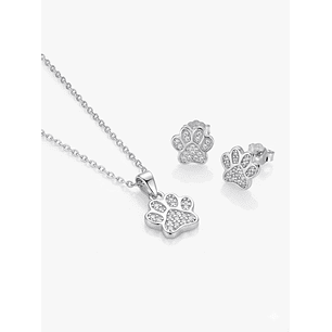 Conjunto Patita ( Aros + Dije + Cadena) Plata 925