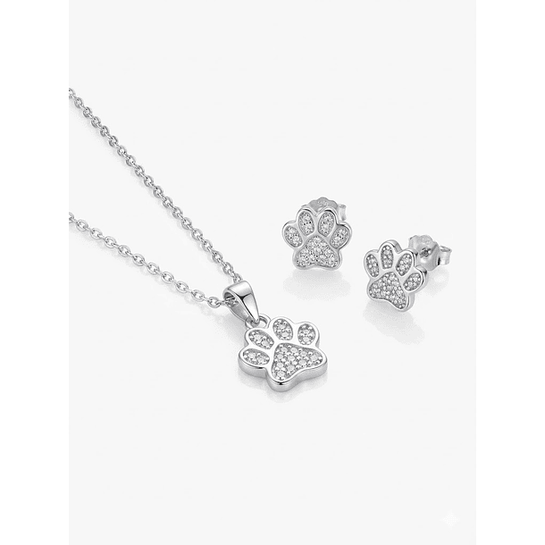 Conjunto Patita ( Aros + Dije + Cadena) Plata 925 1