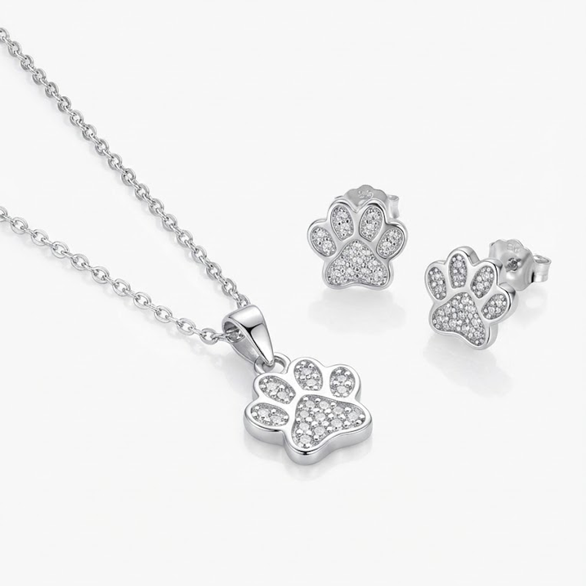 Conjunto Patita ( Aros + Dije + Cadena) Plata 925 1