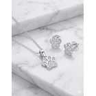 Conjunto Patita ( Aros + Dije + Cadena) Plata 925 2