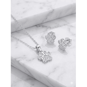 Conjunto Patita ( Aros + Dije + Cadena) Plata 925