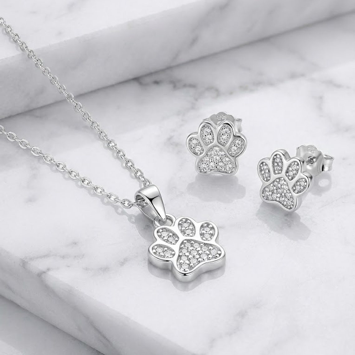 Conjunto Patita ( Aros + Dije + Cadena) Plata 925 2