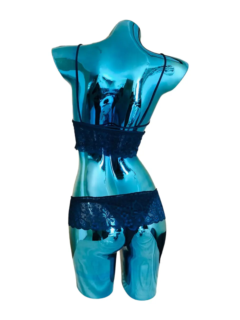 Conjunto De Lencería En Satin Y Blonda 6