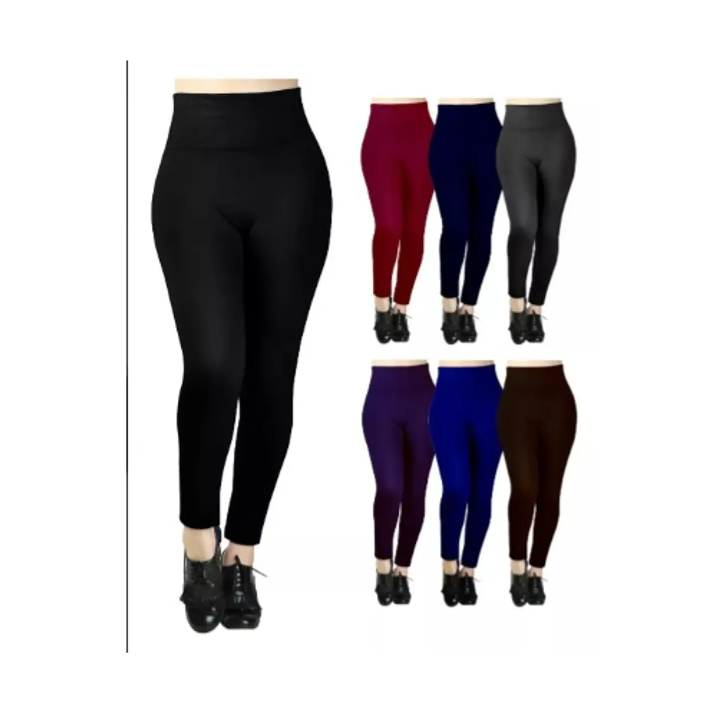 Calza Panty Leggins Polar Mujer Cintura Alta Elastizada 1