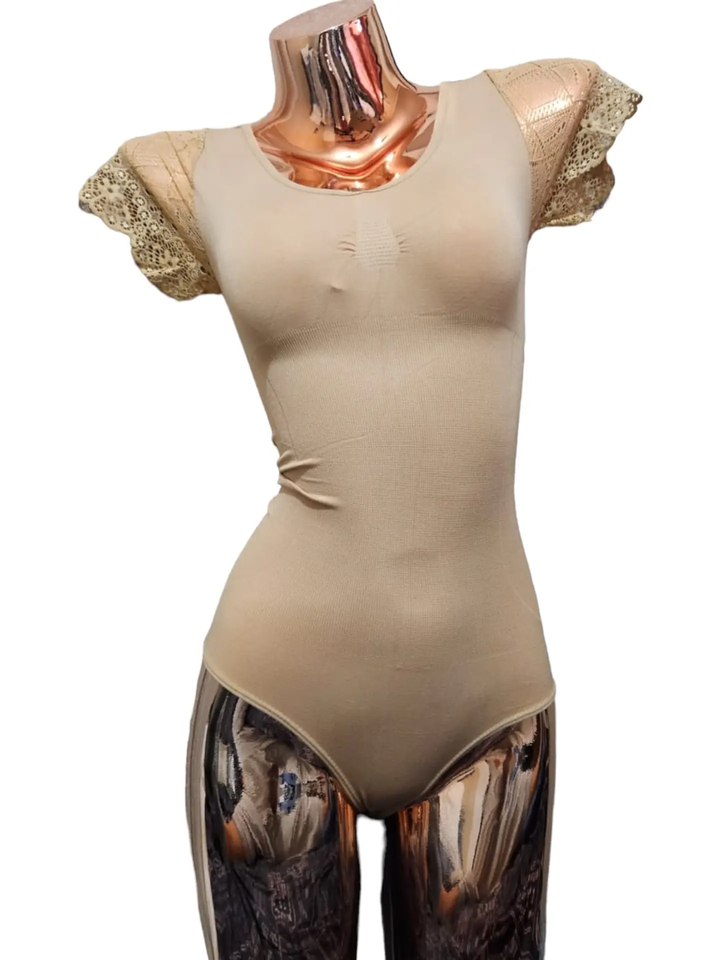 Body Reductor Y Modelador Con Mangas De Encaje 5
