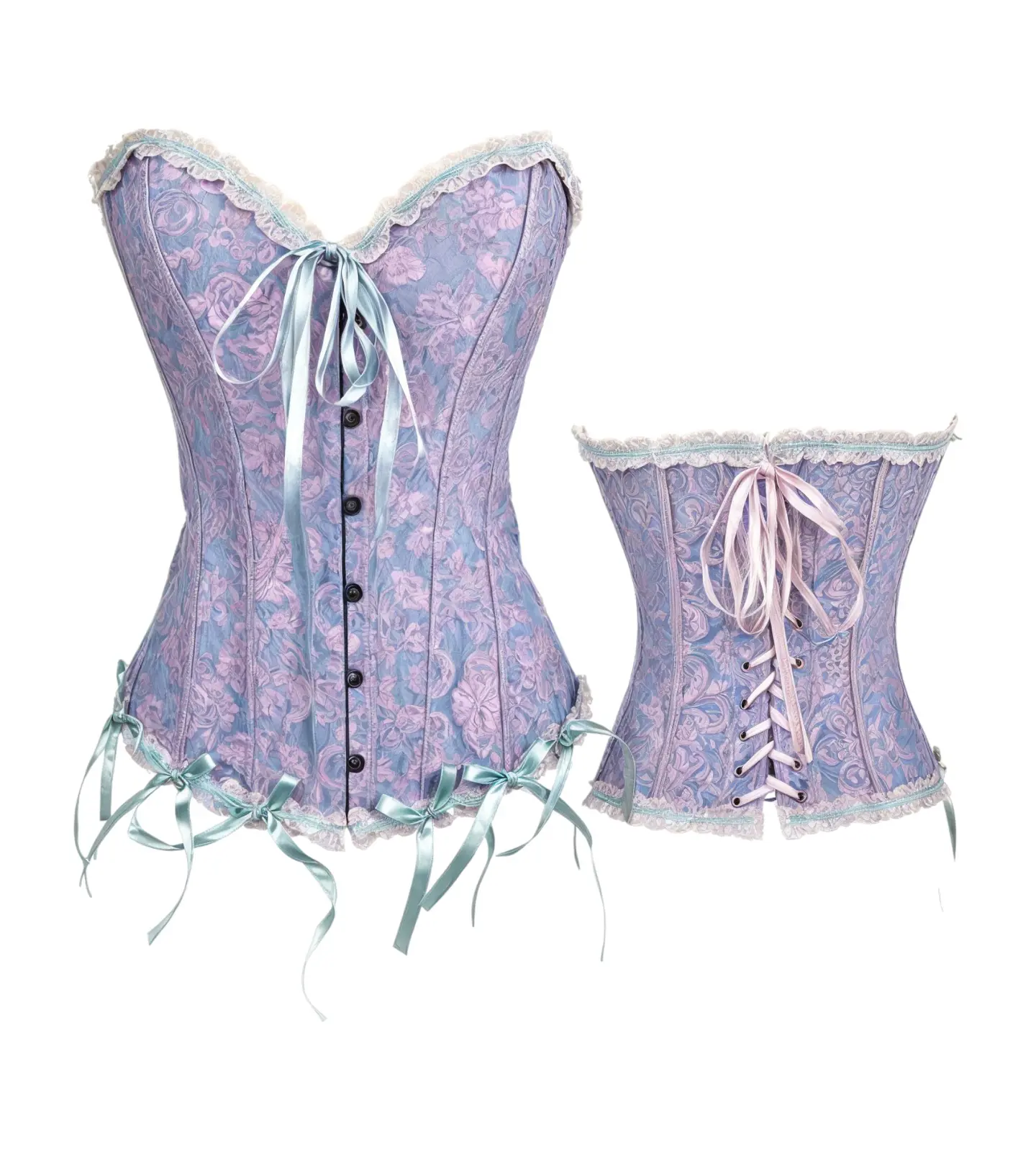 Corsé Victoriano Celeste 1