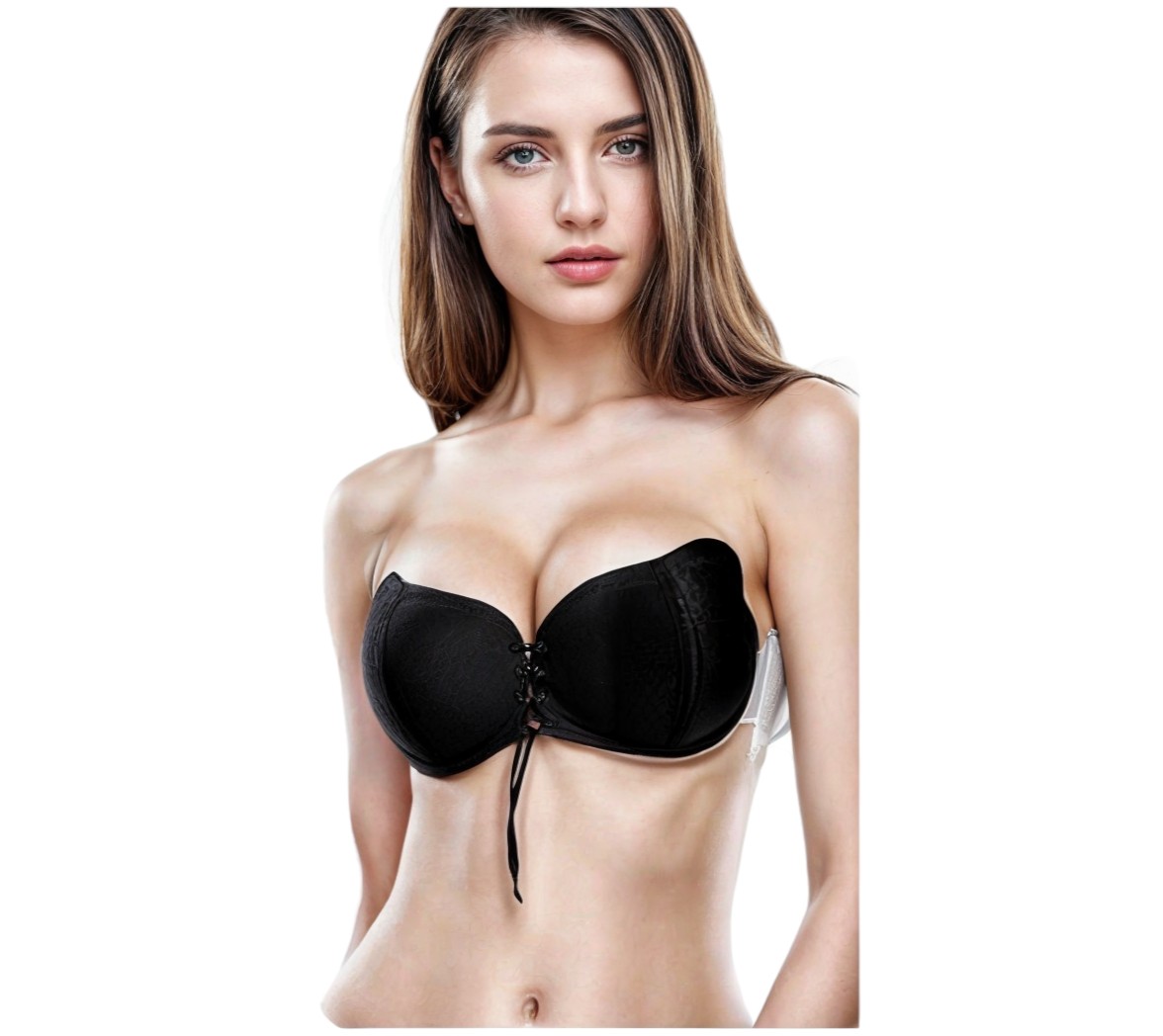 Pack 2 Brasier Adherible Invisible Copas Push Up Strapless